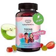 wowtamins Teens Complete Sugar-Free (120 Pieces) - Dietary Supplement as Fruit Gums, Sugar-Free, Multivitamin Gummies with Vitamin D3 K2 Omega 3s, B12 Vitamin C Zinc, Vitamin B12 &amp; More