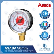 ASADA 50mm High Pressure Gauge 50 Bar (For Test Pump Only)