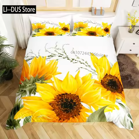 Bedding Sunflower Set Sunflower Full Size Comforter Sets, 3 Piece Black Bedding Comforter Sets, Prem