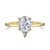 2CT Pear moissanite diamond Engagement Ring