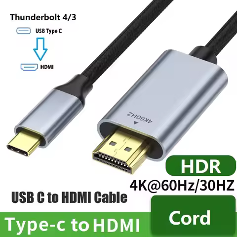 USB C to HDMI Cable 4K USB Type C to HDMI Cord for iPhone 16/15 MacBook Pro/Air iMac iPad Pro Galaxy