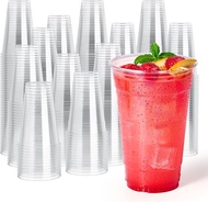 [50pcs] Ready Stock Clear Disposable Plastic Cups/PET Cup/9Oz-24Oz250ML 400ML 500ML 700ML/Disposable