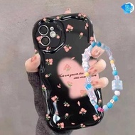 Ni06 Gl045 Premium Case Melting Pink Flowers Bracelet Softcase / Casing Hp For Realme C1 A3S C2 A1K 