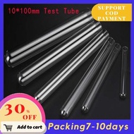 10pcs 10*100mm Test Tube Transparent Pyrex Glass Blowing Tubes Thick Wall Laboratory Round Bottom