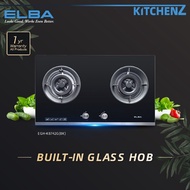 [FREE Shipping] Elba 2 Burners 5Kw Safety Valve Built-in Tempered Glass Hob EGH-K8742G(BK) / Combo S