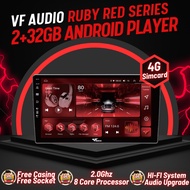 VF Audio Ruby Red Series Android Player QLED 2+32GB Android 11 Octa Core DSP 4G GPS Universal Car An