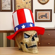 Geyoga 12 ft Skeleton Accessories Patriotic Star12 ft Skeleton Hat Outdoor 4th of July Giant Skelly 