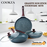 COOKZA Granite Cookware Set Non Stick, Cookware Set, Set Periuk Non Stick, Cookware, Granite Cookwar