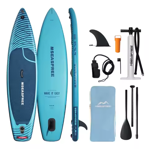 2026 Hiwobang Drop-stitch 11' paddle Board Green and Blue Inflatable Stand up Paddle Board for Water