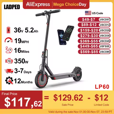 LP60 Electric Scooter 350W 19mph APP Smart Control Scooter 8.5inch tire Folding Electric Scooter 16m