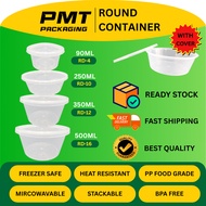 R10 R12 CIRCLE ROUND LID CONTAINER FOOD BOX ROUND DISPOSABLE SAUCE CONTAINER HINGED LID 250ML