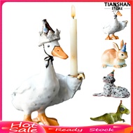 [TSS]✧Party Cake Candle Holder Cake Topper Animal Candle Holder Goose Dog Figurine Taper Candle Hold