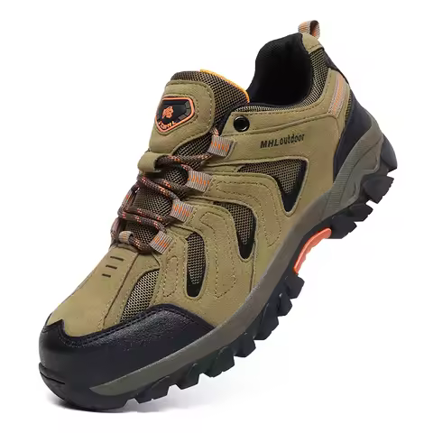 Outdoor Non Slip Hiking Shoes Men Suede Leather Trekking Shoes Man Big Size 46 47 Mountain Shoes Tre