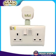Heavy Duty 13A T-Adaport Wall Socket Extension Plug 3 Way Adaport 3 Core Cable Socket Plug Extantion