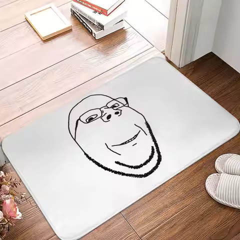 Smiling Wholesome Wojak Soyjak Non-slip Doormat Floor Mat Sand Scraping Carpet Rug for Kitchen Entra