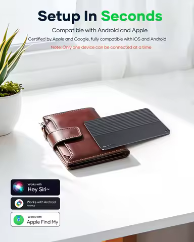 Wallet Tracker Card (iOS and Android), 5 Years Battery GPS Smart Card Slim Tracing Card, Work with A