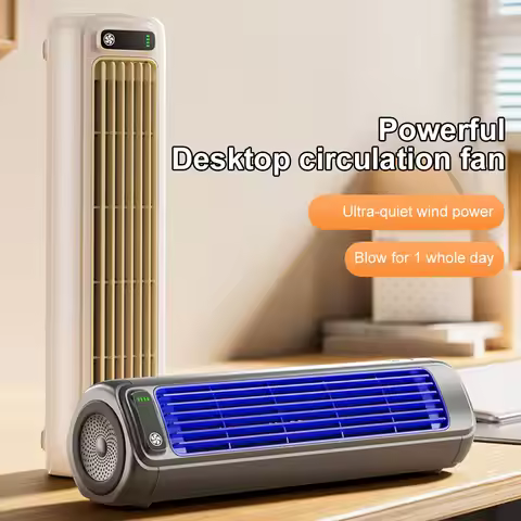 Portable Tower Fan 2 Speeds Personal Fan Rechargeable Standing Fan Wall Mount Fan for Bedroom Living