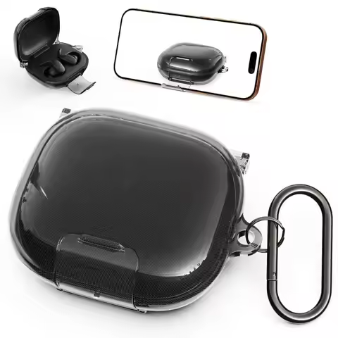 Silicone Earphone Case Anti Drop with Carabiner Charging Box Sleeve Shockproof Dustproof for Beats P