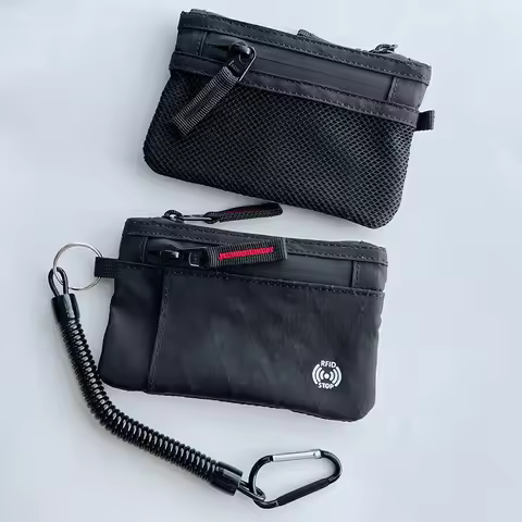 X-PAC Slim Wallet Travel Rfid Credit Card Holder Weatherproof Zipper Pouch RFID-Blocking Cash and Ca