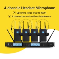 NEW GOCHANMI Z04 UHF 4 Channel Wireless Headset Microphone System For Speech Karaoke Party Stage Performance Singer