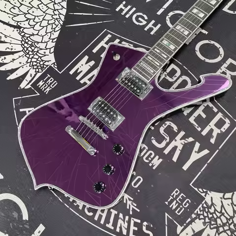 Brand New Purple 6-String Electric Guitar, Double-Coil Pickup Electric Guitars, Rosewood Fingerboard