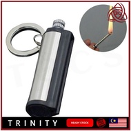 Pemula Api Keluli Bulat Round Steel Fire Starter Flint Match Lighter Keychain Camping Emergency Gear