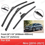 For KIA Niro 2016-2021 Front Rear Wiper Blades Brushes Cutter Accessories J Hook 2016 2017 2018 2019