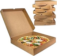 MUMULULU 8 PCS Kraft Pizza Boxes 12x12x1.9 Inch Pizza Box For Homemade Pizzas Cake Cookies and Craft