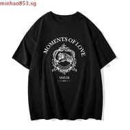 Original Standard Unique Black Gray m Slow Hand！Ganni 2022New Smiley Face Pattern Letter Print Loose