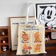 新款星星人治愈系周边帆布包单肩包学生装书大容量包包来图定制包New Star Man Heal Department Peripheral Canvas Bag, Shoulder Bag, Stud