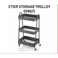 TOP POINT 0380/3 3 Tier Multifunction Storage Trolley Rack Office Shelves Home Kitchen Rack With Plastic Whe