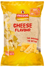 Mission Tortilla Chips Cheese Flavoured 65g ขนมข้าวโพดทอดกรอบรสชีส ขนาด 65 กรัม (0274)