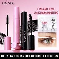 Life Girls Mascara with Free Eyelash Curler Waterproof Long Lasting Volumizing Lengthening Daily Eye