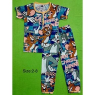 kids boy pyjamas cotton/baju tidur budak karton