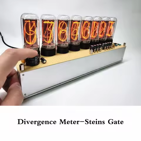 IN18 Glow Digital Tube Clock World line Rate Change Detector Steins Gate Bluetooth Control Animation