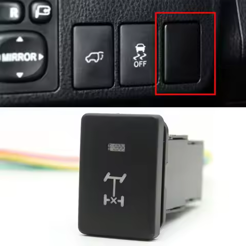 Rear Diff Lock Switch Button Differential Lock Control Switch With Wire Orange Blue Green Light For 