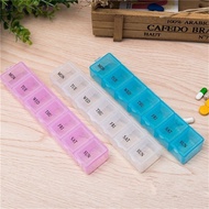 3 Colors 7 Day Pill Travel Box Portable 1 Week Pill Dispenser Organiser Storage Case Chain ranchotio
