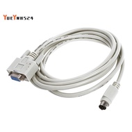 DB9P to 8P Mini Din RS232 Download Cable White 8.2 Ft for PLC -EH