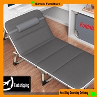 56/68/75cm Portable Foldable Single Bed Thick Portable Mattress Wide Metal Bed Frame