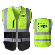 Custom Your Text Logo Reflective Safety Vest Construction Work Traffic Vest Railway Coal Miners Unif