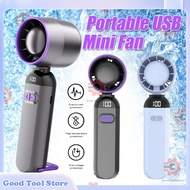 ‌Kipas Tangan Portable Handheld Fan Strong Winds High Speed Fan with LED Display USB Rechargeable Tr