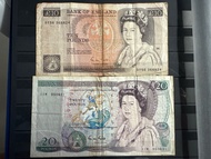 英格蘭銀行紙幣 10 英鎊 & 20 英鎊 1970年代
