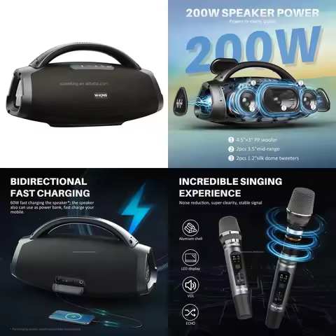 for W-KING X20 D20 waterproof outdoor TWS Bluetooth speaker for wireless microphone boombox portable