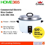 Crown Commercial Electric Rice Cooker 6.0L ERC 30A