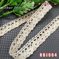Rdj904 Cream Knit Lace 16mm Wide Per Meter Code 051