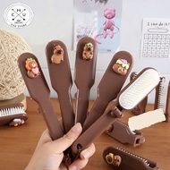 Convenient Foldable Hair Comb with Cute Cartoon Pattern Keychain Ct3