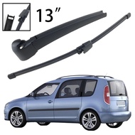 13" Set Bilah Lengan Pengelap Cermin Depan Belakang untuk Skoda Roomster Praktik 2006-2013 Aksesori 