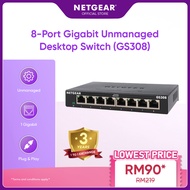 NETGEAR 8-Port Gigabit Ethernet Unmanaged Switch (GS308) - Desktop, Sturdy Metal Fanless Housing - (