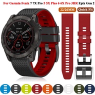26 22mm Quickfit Watchband Straps For Garmin Fenix7 7X Pro 6X 5X Plus Epix Gen 2 Silicone Bracelet Wristband Fenix6 7 Smartwatch