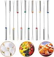 Senzeal 12Pcs Fondue Forks 9.5 Inch Stainless Steel Cheese Fondue Forks for Fondue Chocolate Dessert Cheese Marshmallows Roast Meat Smores Kit with Heat Resistant Handles